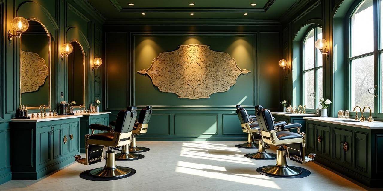 Interno elegante del salone CalligraBarba a Roma